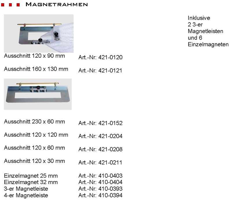 Magnetrahmen fr Fortron Stickmaschine