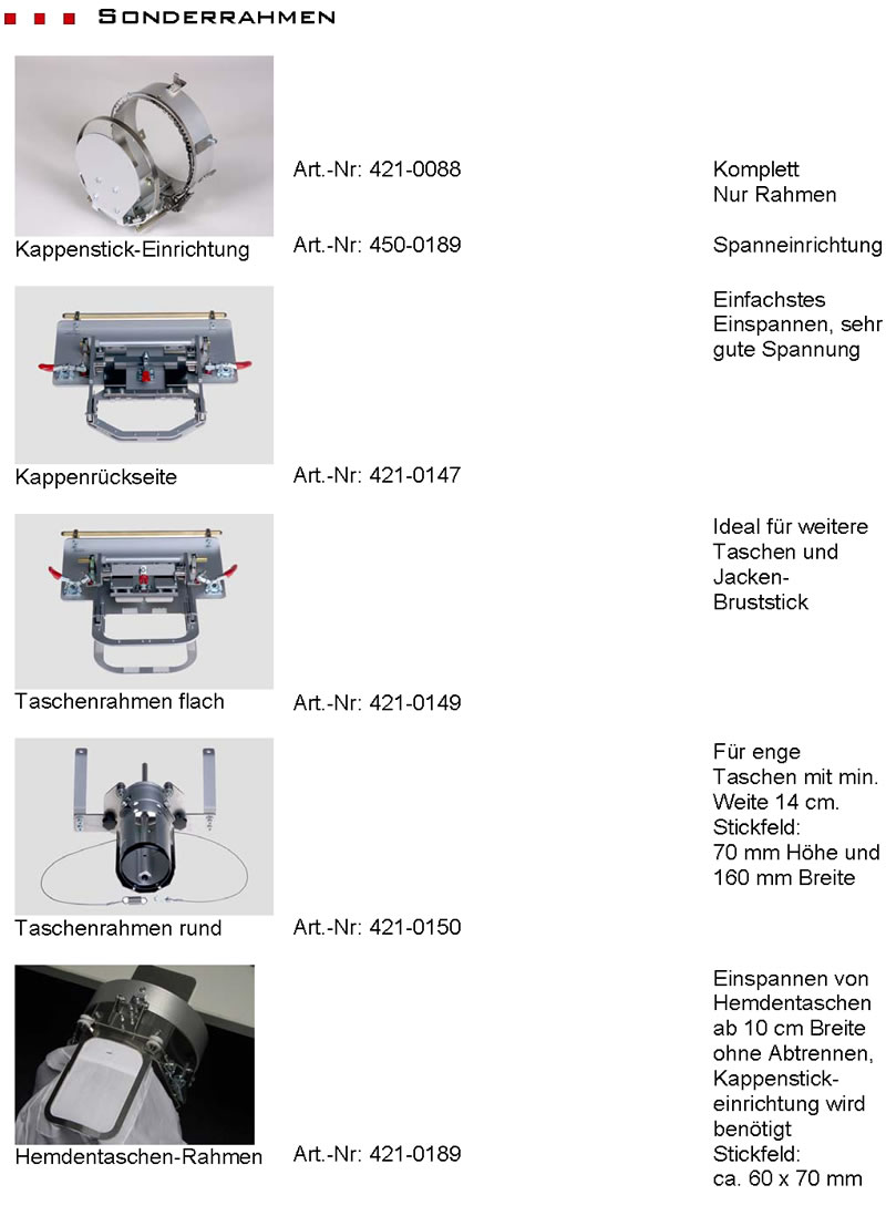 Sonderrahmen fr Fortron Stickmaschine